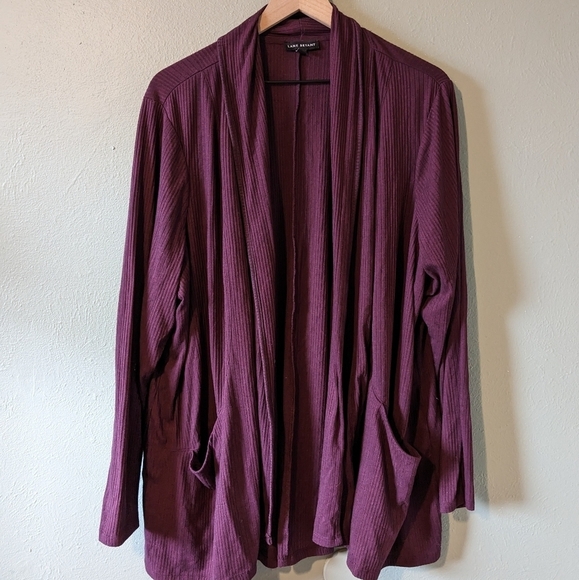 Lane Bryant Purple Ribbed Knit Cardigan Size 22/24 - Picture 1 of 5